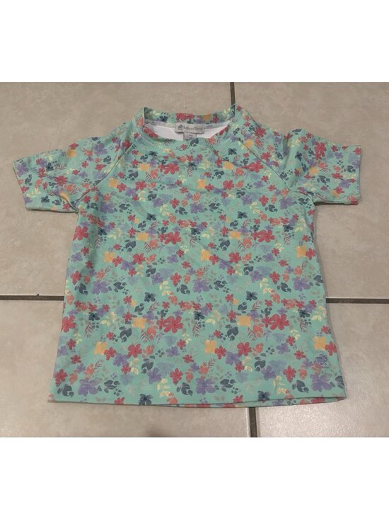 babycottons Other - Babycottons Floral Mint Green Short Sleeve Rashguard Top UV Prote Girl's Size 6
